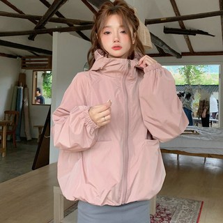 Seonbit 女款 Nez'o 素色連帽防風外套