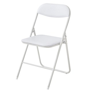 COMET 柔和 PU皮革 基本款 折疊椅, 白色, 1個