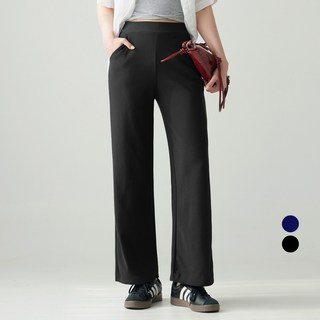 Cotton Closet 女款日常彈性鬆緊帶寬版西裝褲
