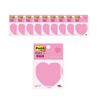 3M Post-it 利貼 強力心形造型便條紙, 愛心, 10片, 45入
