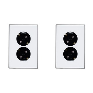 TILINS 雙孔插座 黑色 白色, 2個