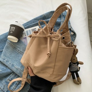 Yeoniland 女用兔子吊飾尼龍手提托特包