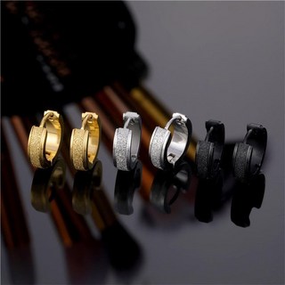 Peonist 男女通用 簡約扣環式耳環 3件組