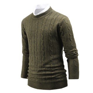 DAKUANG 男士時尚毛衣沉穩麻花圓領長袖針織衫 D08M13_tn3068