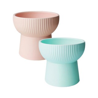 RESPET 寵物經典陶瓷餐具組, 煙燻粉 + 薄荷綠, 2個