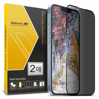 GOBUKEE 9H 高硬度 全覆蓋 防窺 隱私保護 鋼化玻璃 螢幕保護貼 2片組, 1套