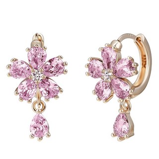 marie claire 美麗佳人 女款花朵耳環 14K 鍍金