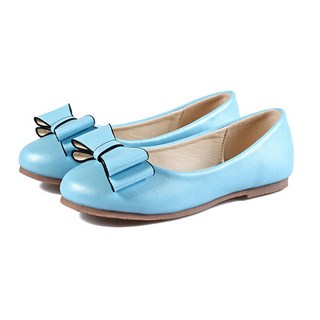 Lulushu 女童款黑線蝴蝶結平底鞋