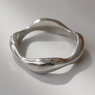 OST女款豐盈鋼材波浪時尚戒指