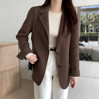 TANIZ 女款 Wisty 西裝領雙釦羊毛外套