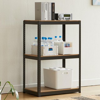 Tres Belle 輕巧型組裝式鋼製角鋼層架 3層, 深灰色