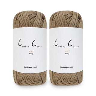 Cici 精梳棉編織線 純棉線 50g, 203_米色, 2個