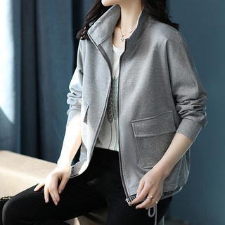 Murielle 女款下擺字母點綴抽繩拉鍊夾克