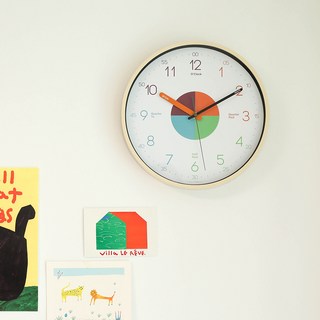 mooas Easy Reading 靜音教育用掛鐘, 白色