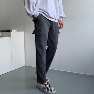 MAN TIME PCP 百褶工裝鬆緊彈性錐形長褲