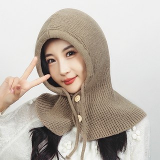 Artirell 女款針織巴拉克拉瓦雙排扣運動帽, 深米色, 1個