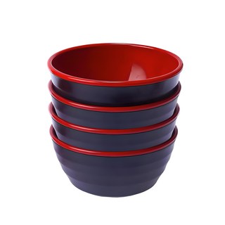 Smart Bowl 智能多用途雙層麵碗, 4個, 黑色的