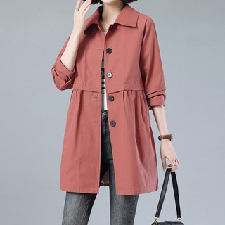 Murielle 女款前抓褶重點中長版風衣