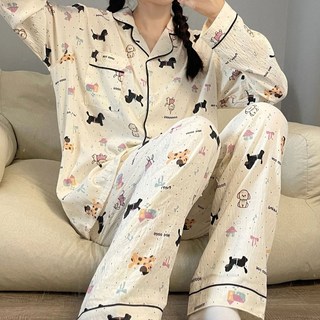 AnotherD 女款Home Sweet長袖睡衣上衣+下身套裝