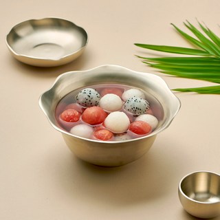 五富 韓國製鍮器花形刨冰碗, 1個, 單色