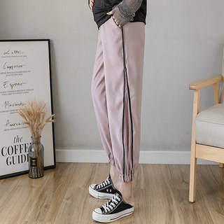 側邊線條運動風舒適休閒孕婦褲