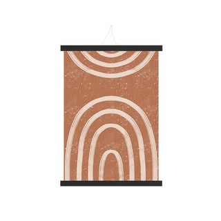 HANSUO 北歐木質掛軸 + 海報 + 無痕釘套組 01號 黑木 + 現代棕A, 黑色