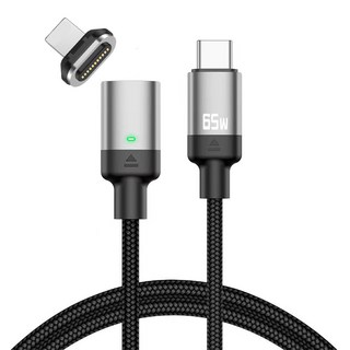 YORI優里 11pin磁吸充電線 直頭款 + Lightning磁吸頭 27W, 黑色, 1個, 100cm