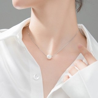 hermosa j 女性高級施華洛世奇珍珠單點鍊條925項鍊 N048