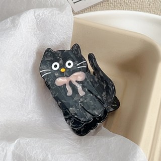 BIBIMUA 新復古可愛動物造型鯊魚夾 黑貓 HR785