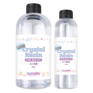 Aurora Decoden 大容量 水晶樹脂 3:1 完美透明型 主劑 720g + 硬化劑 240g 套組, 1組, 單色
