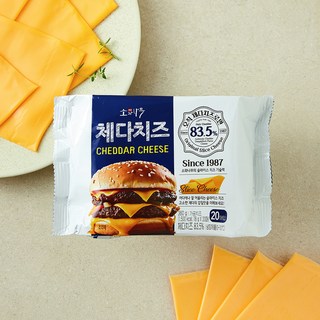 소와나무 오직 체다로만 동원 슬라이스치즈, 18g, 1개, 20개입