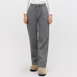 Elsso 女款柔軟刷毛休閒鬆緊寬褲