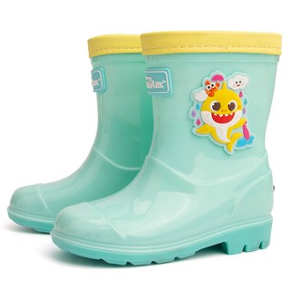 ALPHASHOE 兒童鯊魚寶寶雨靴 薄荷 140