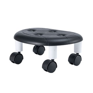 isona 愛收納 360度萬向滑輪矮凳, 黑色, 1個