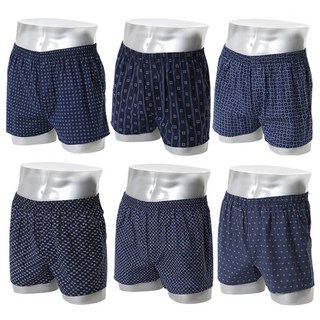 GISIFU 男士透氣棉質四角褲 深色隨機6件組