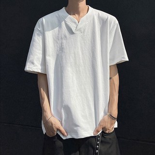 男士日常亨利領寬鬆版短袖T恤 D0018