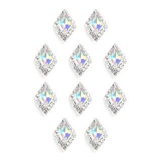 市集感性 大容量自助婚禮透明方晶鋯石美甲水晶胸針飾品, 鑽石, 10個