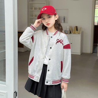 스타빈 아동용 리본자수 배색 야구 점퍼