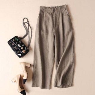 Elsso 女款寬鬆版型寬鬆亞麻褲