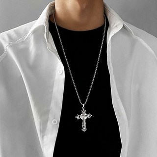 gelluna 醫療鋼方晶鋯石十字架男女通用潮流項鍊 M-56