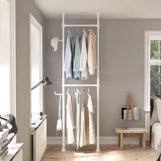 Liwoo 隙縫雙層吊衣桿, 白色