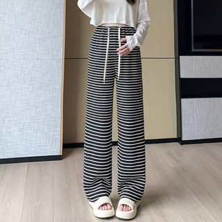unhev 抽繩條紋孕婦褲