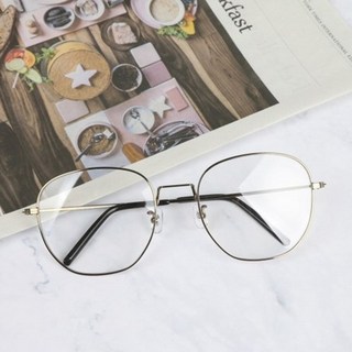 TheBrille 大尺寸方框金屬眼鏡框 60mm 復古棕色 男女通用 時尚眼鏡, 15 x 5.4cm