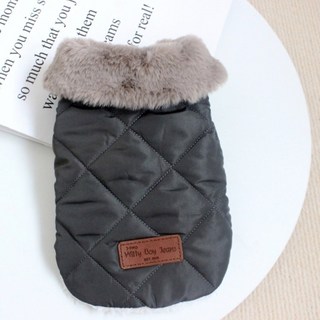 Coco studio 寵物仿貂毛鋪棉刷毛背心, 灰色