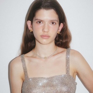 女款祖母綠切割V形寶石項鍊 VH239NNE001B