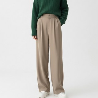 marketpia 女款寬版雙釦西裝褲