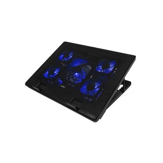 ESENSE 逸盛 E-C11 冷光五風扇筆電散熱墊 人體工學5段高度調整 適用於各款12~17吋筆記型電腦, 黑色, 1個