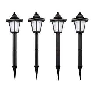 ZIO-BIZ 太陽能六角庭園燈 小型 4入, 黑色