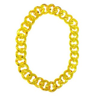 大型金色鍊條項鍊道具 35cm, 1個, 金色