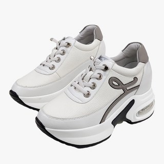 미스제인 위시 소가죽 에어 매직끈 스니커즈 7cm